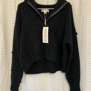 Wildfox black half zip sweater